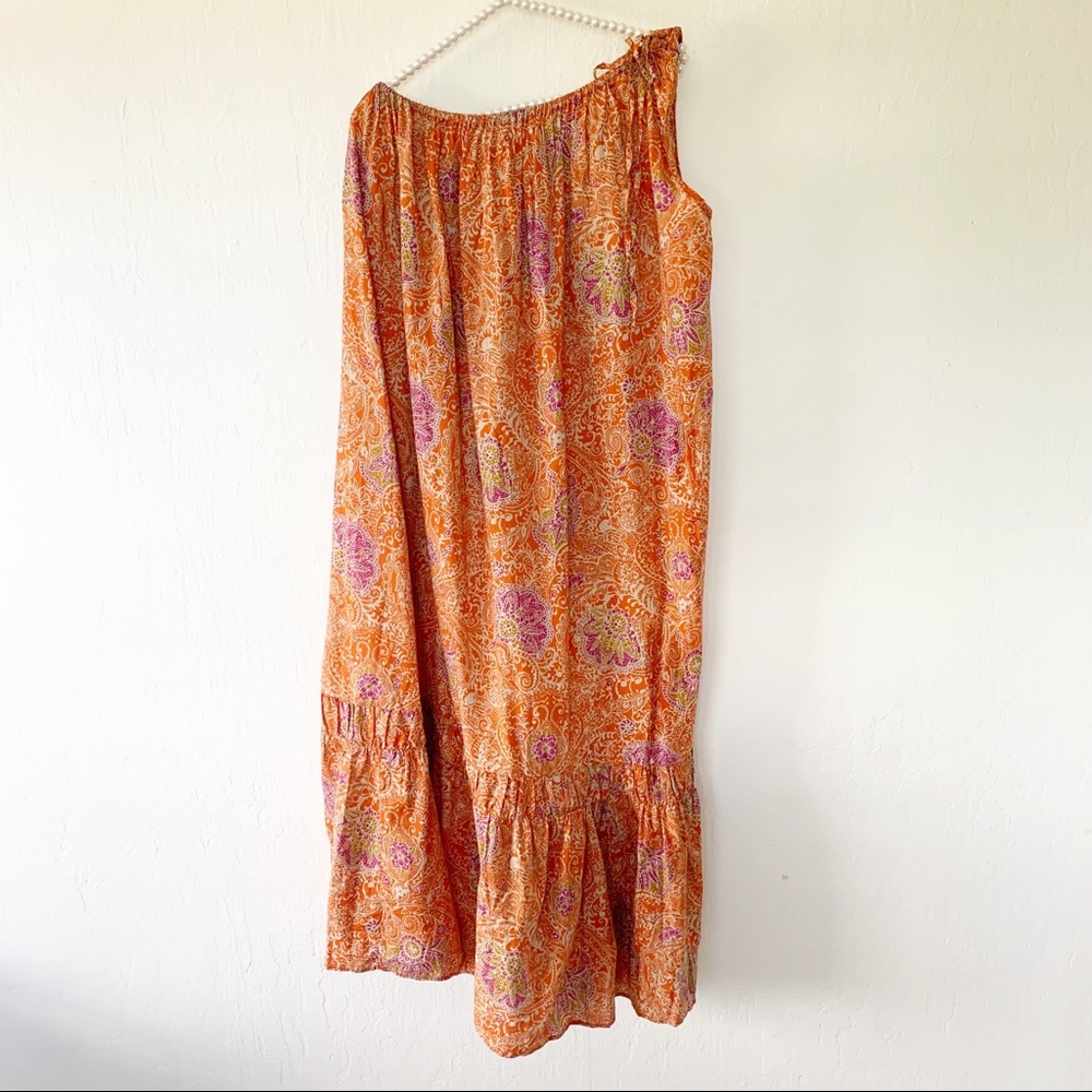 Zara Floral Printed Asymmetric One Shoulder Dress - Picture 6 of 12